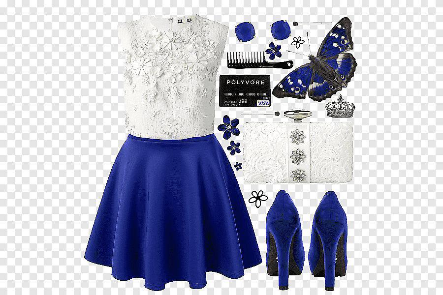 С чем носить синюю юбку