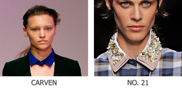 Модные накладные воротники в коллекциях Carven и No. 21