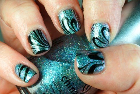 Маникюр с блестками