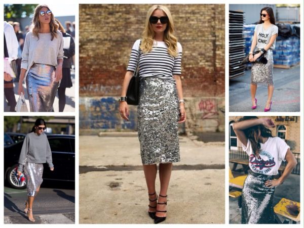 Юбка с пайетками