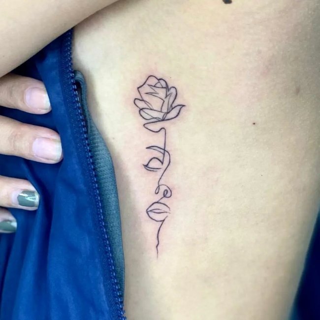 Тату на ребрах для девушек