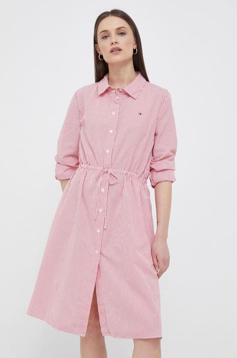 Платье в розовую полоску