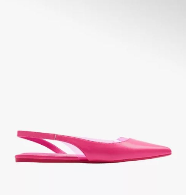 Балетки с открытой пяткой цвет фуксия