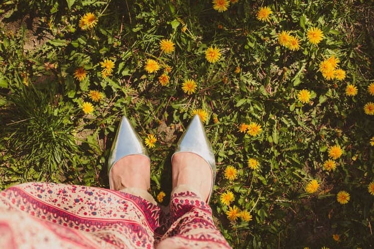 Балетки в цвете металлик