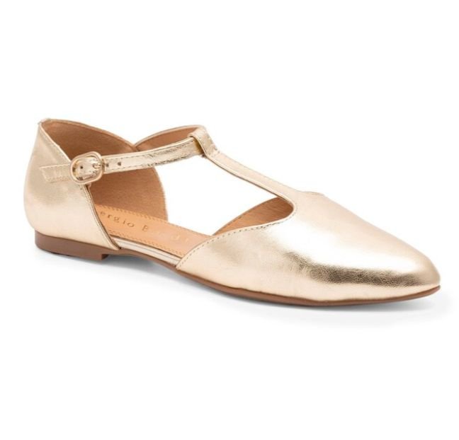 Балетки в металлическом оттенке