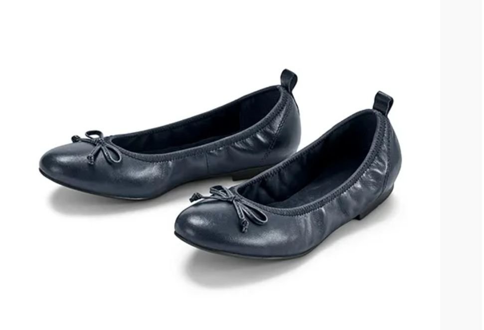 Черные кожаные балетки