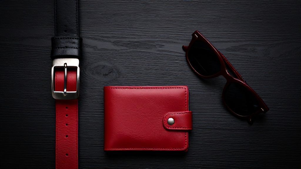 Красные и черные аксессуары из кожи для энергичного стиля