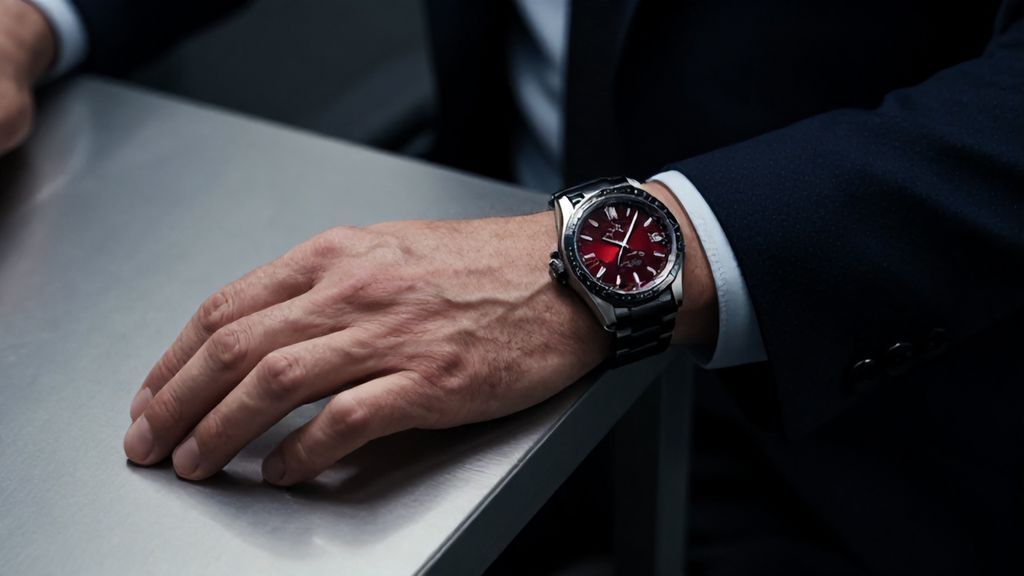 Массивные мужские часы с красным циферблатом как символ власти Овна