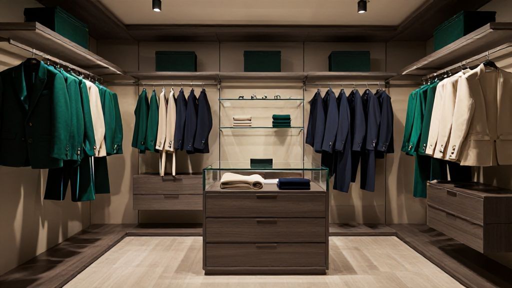 Организованный гардероб в статусных оттенках для привлечения успеха