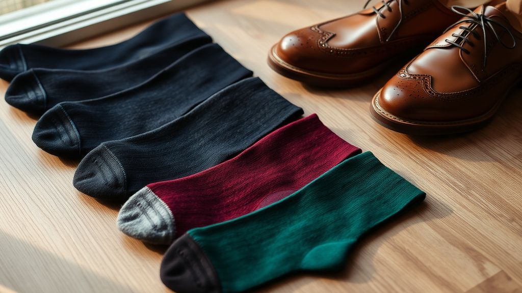 Набор деловых носков разных цветов для классической обуви