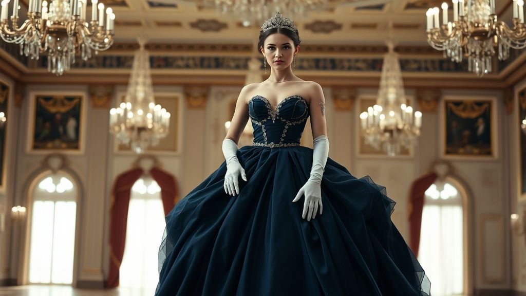 Женское бальное платье в пол для дресс-кода White Tie