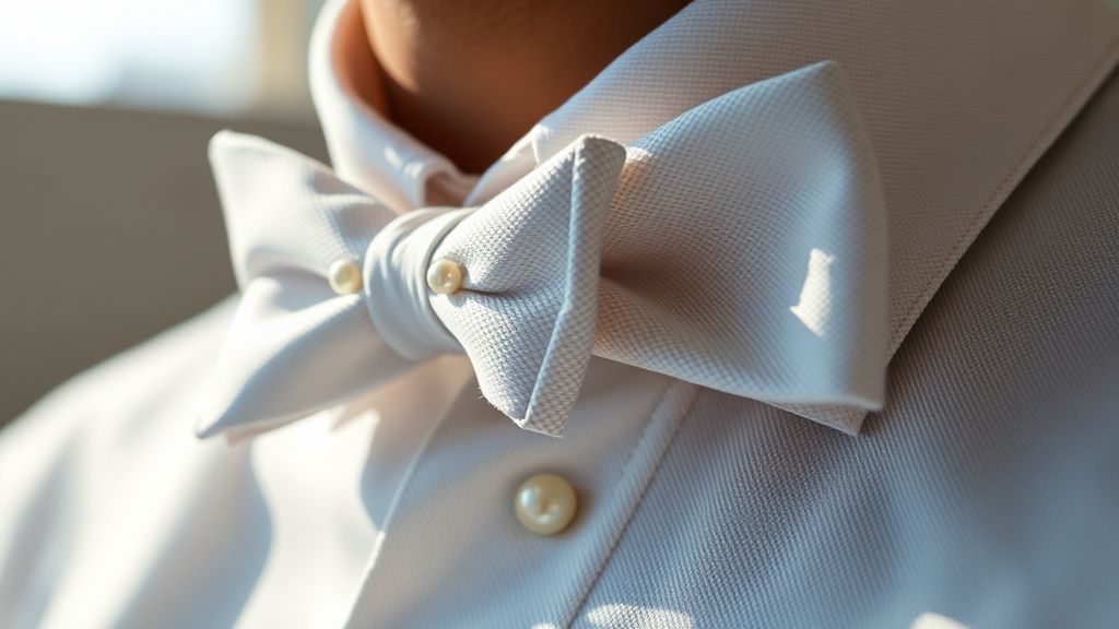 Белый галстук-бабочка из хлопка пике для дресс-кода вайт тай