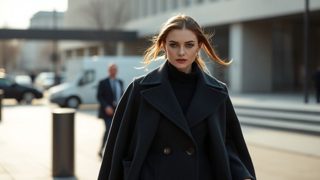 Строгий деловой стиль козерога в сером пальто